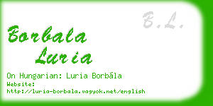 borbala luria business card
